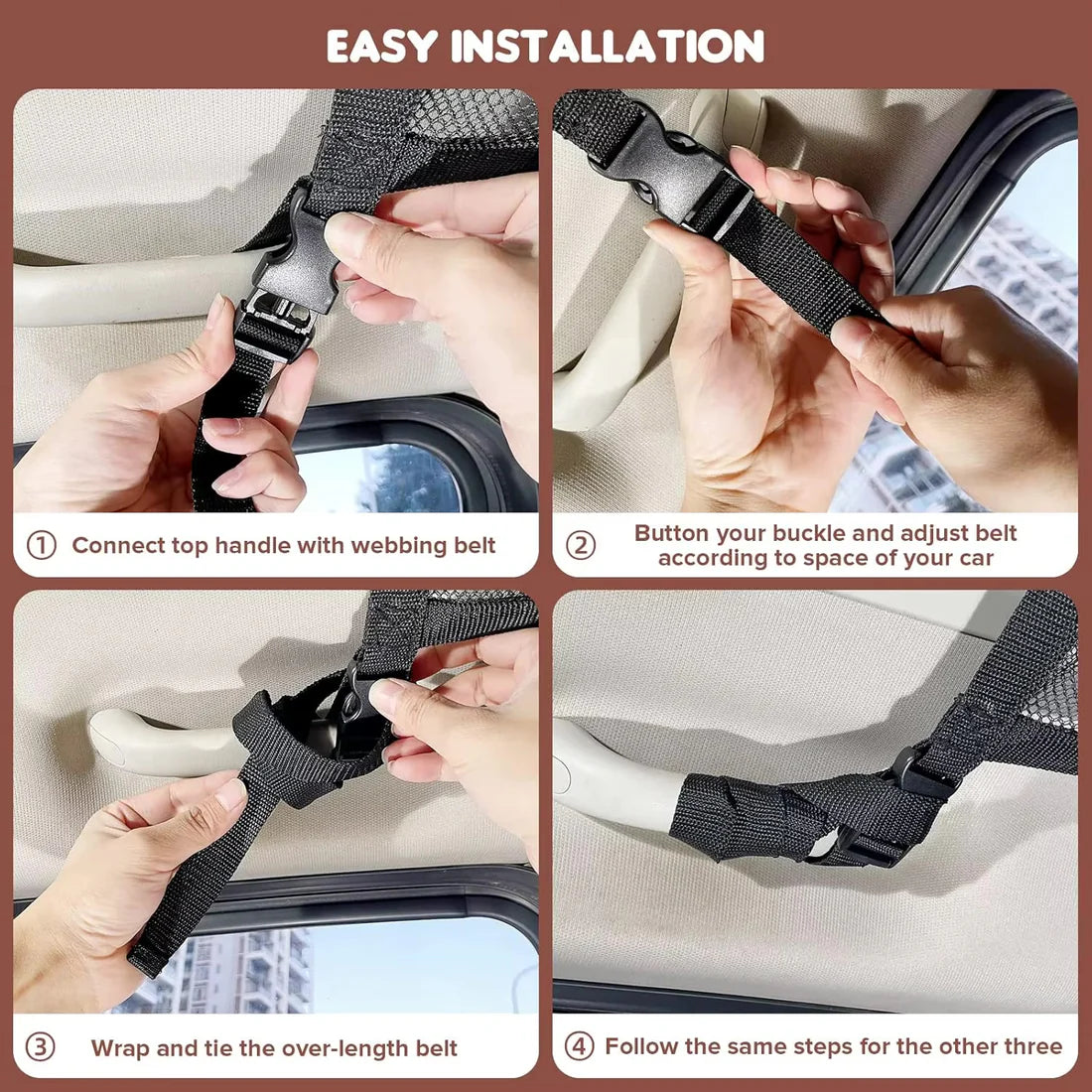 شبكة تخزين سقف السيارة – منظم ذكي وموفر للمساحة