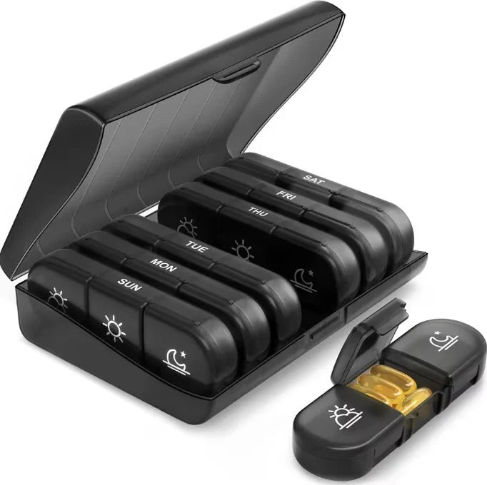 منظم الحبوب الأسبوعي صباحًا/مساءً (AM/PM)